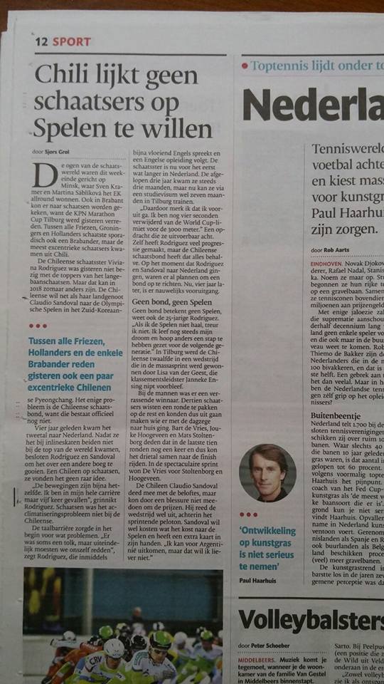 Artikel Brabants dagblad over moeizame oprichting schaatsbond